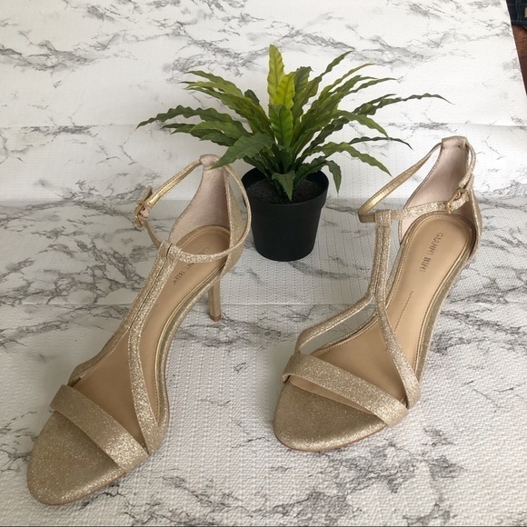 Gianna Bini Shaylinn Sandgold Strappy Glittery Heels Size 9.5 - Picture 9 of 13